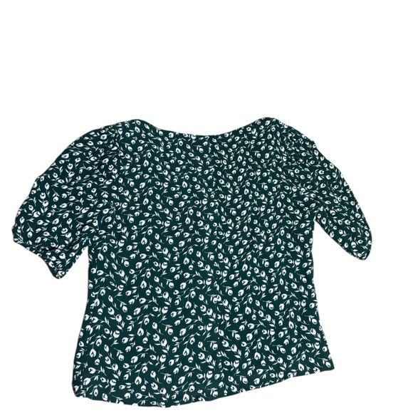 Reformation Green White Floral V Neck Crop Top Blouse Size Small - Picture 2 of 9